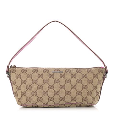 GUCCI Monogram Pretty Boat Pochette Pink 